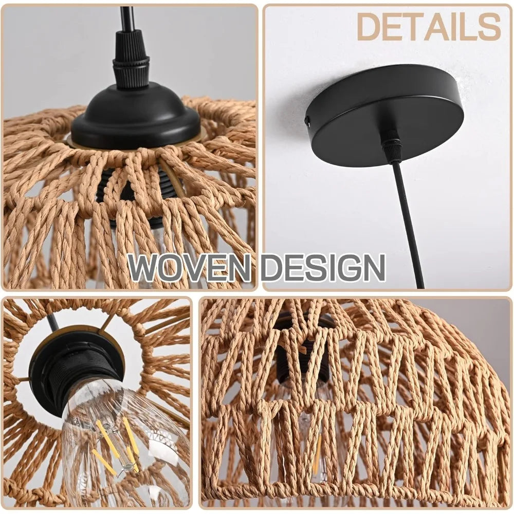 Boho Hemp Rope Dome Pendant