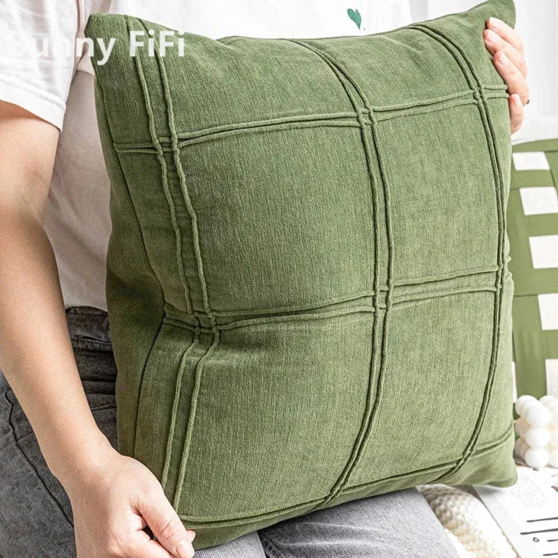 Nordic Green Luxury Pillow Cover — styling detail