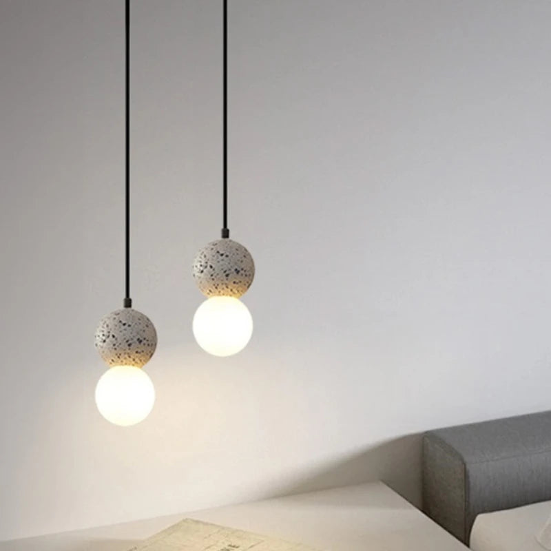 Concrete Ball Pendant Light