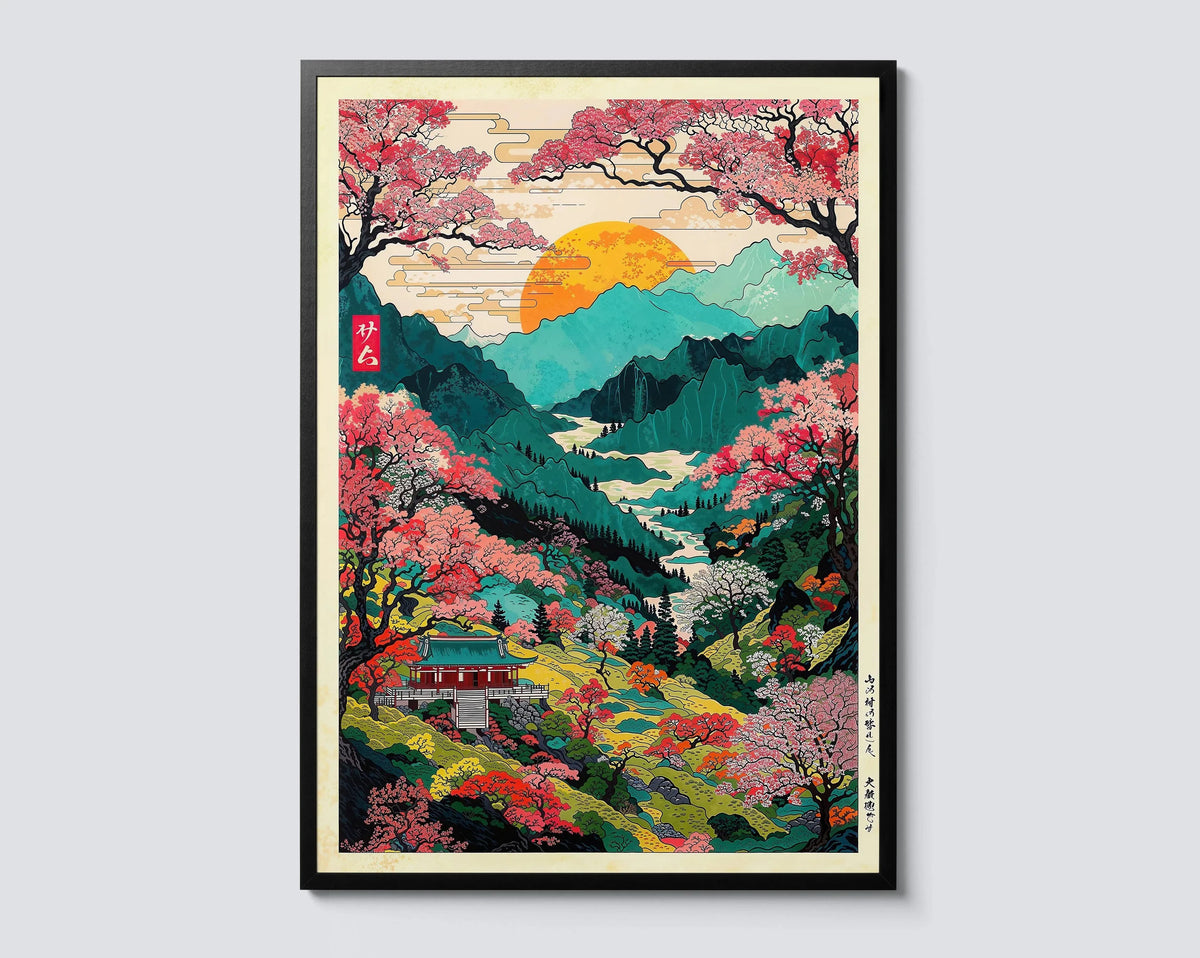 Mount Fuji Sunrise Wave Japanese Canvas Wall Art