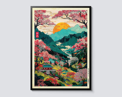 Mount Fuji Sunrise Wave Japanese Canvas Wall Art