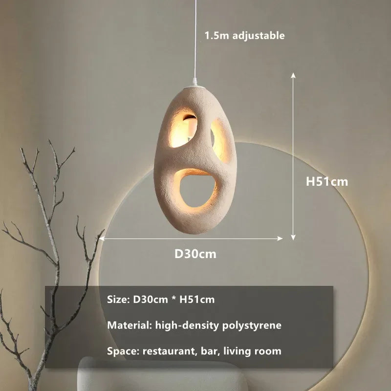 Resin chandelier set to warm 3000K light, bulb included