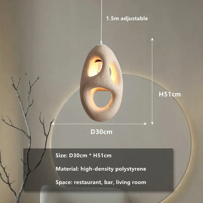 Resin chandelier set to warm 3000K light, bulb included
