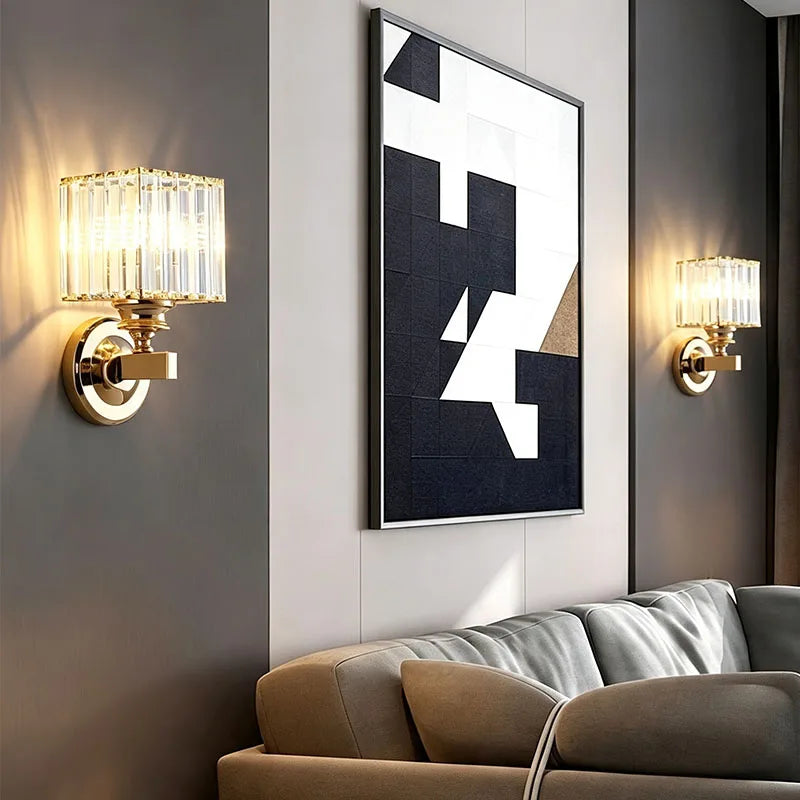 crystal wall sconce, side profile showing mounting depth