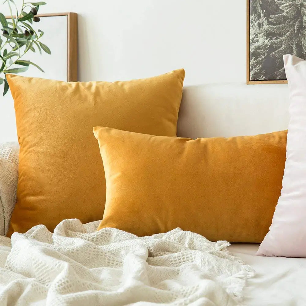 Soft Velvet Lumbar Pillow Cover — styling detail