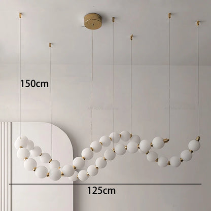 Black strip chandelier at 49.2 in length with touch on off control
