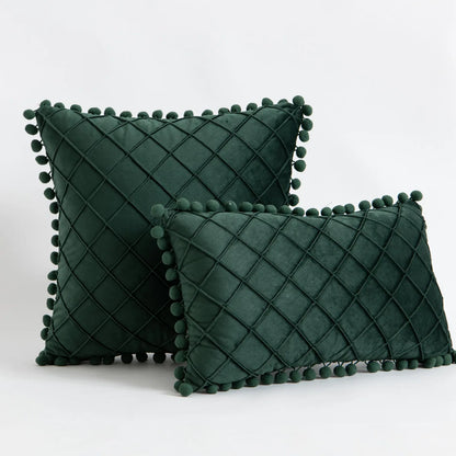 Christmas Red Corduroy Pillow Cover — styling detail
