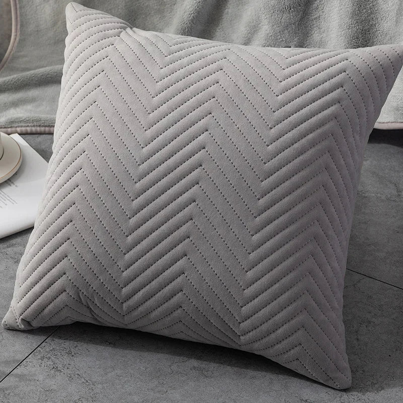 Quilted Velvet Throw Pillow Cover — styling detail