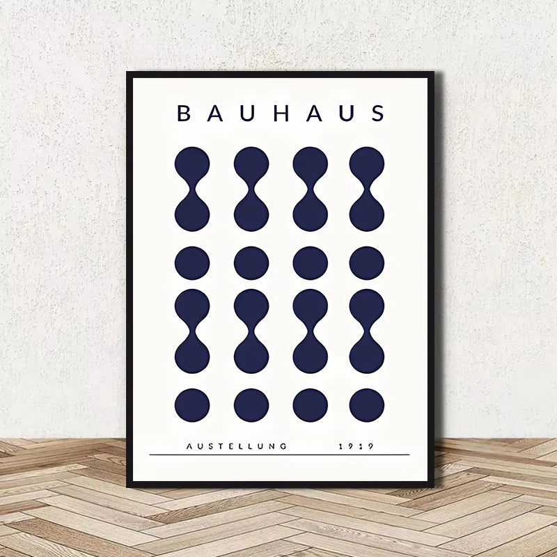 Abstract Bauhaus Geometric Line Art Canvas Wall Art