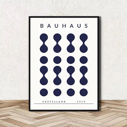 Abstract Bauhaus Geometric Line Art Canvas Wall Art