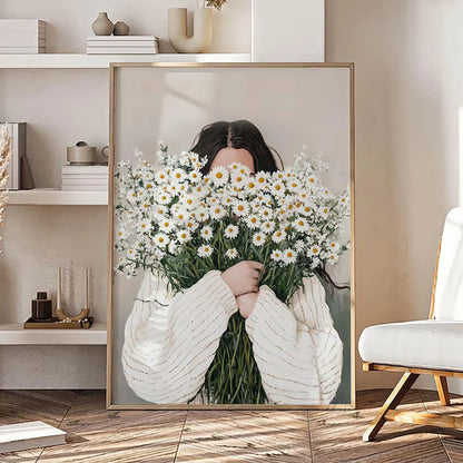 Japandi Abstract Female Portrait Canvas Wall Art