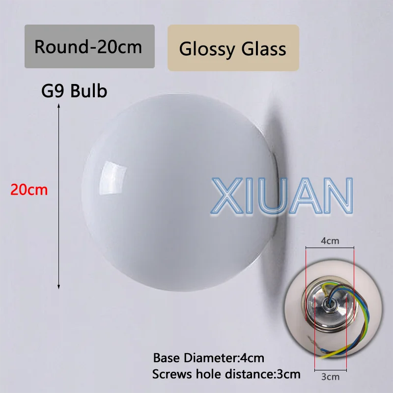 French Bauhaus Glass Ball Wall Sconce