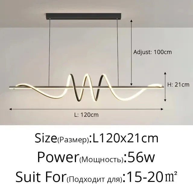 LED Linear Strip Pendant Light
