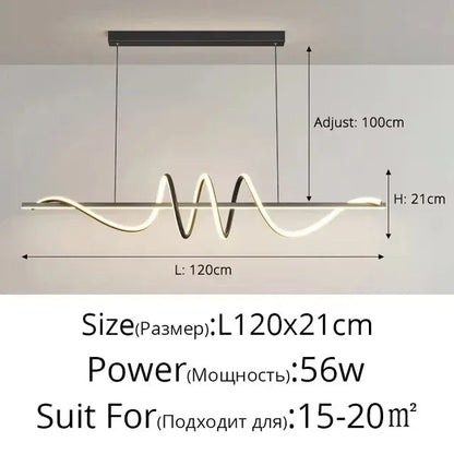 LED Linear Strip Pendant Light