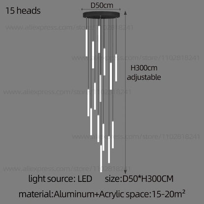 Forty head strip chandelier, 23.6 in across, with a 236.2 in drop
