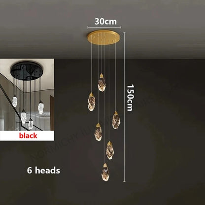 Thirty head crystal chandelier, 19.7 in chassis, 137.8 in drop