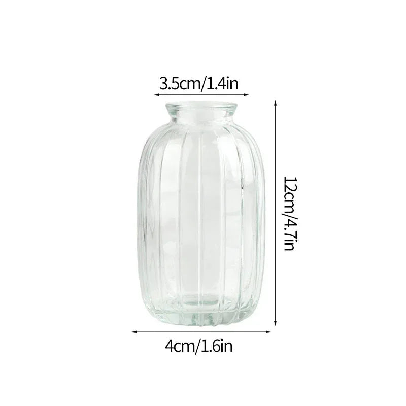 Aesthetic clear glass vase 150ml high with fresh blooms