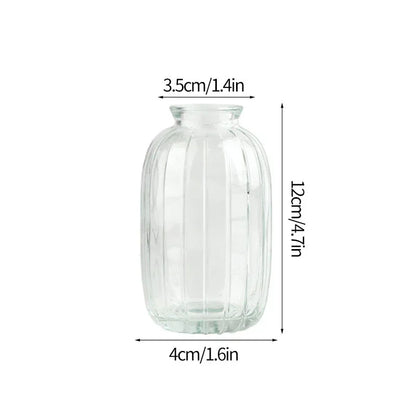 Aesthetic clear glass vase 150ml high with fresh blooms