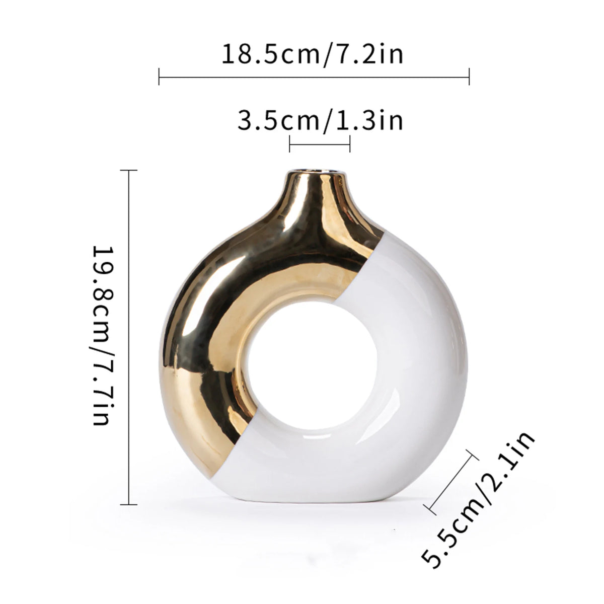 Nordic luxury ceramic flower vase gold for living room wedding