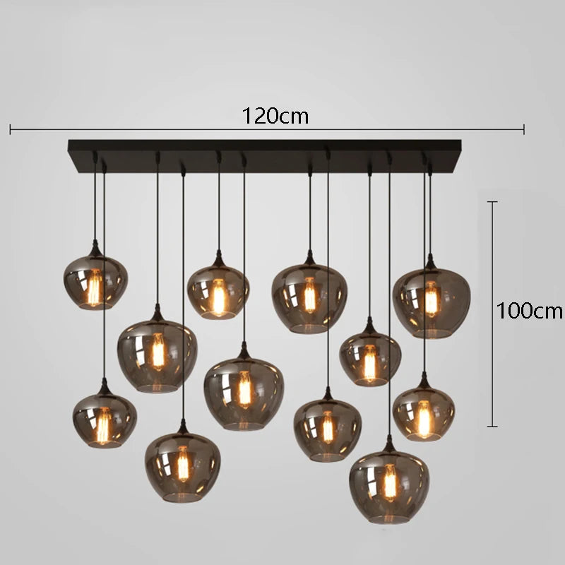 Glass Ring Multi Head Chandelier