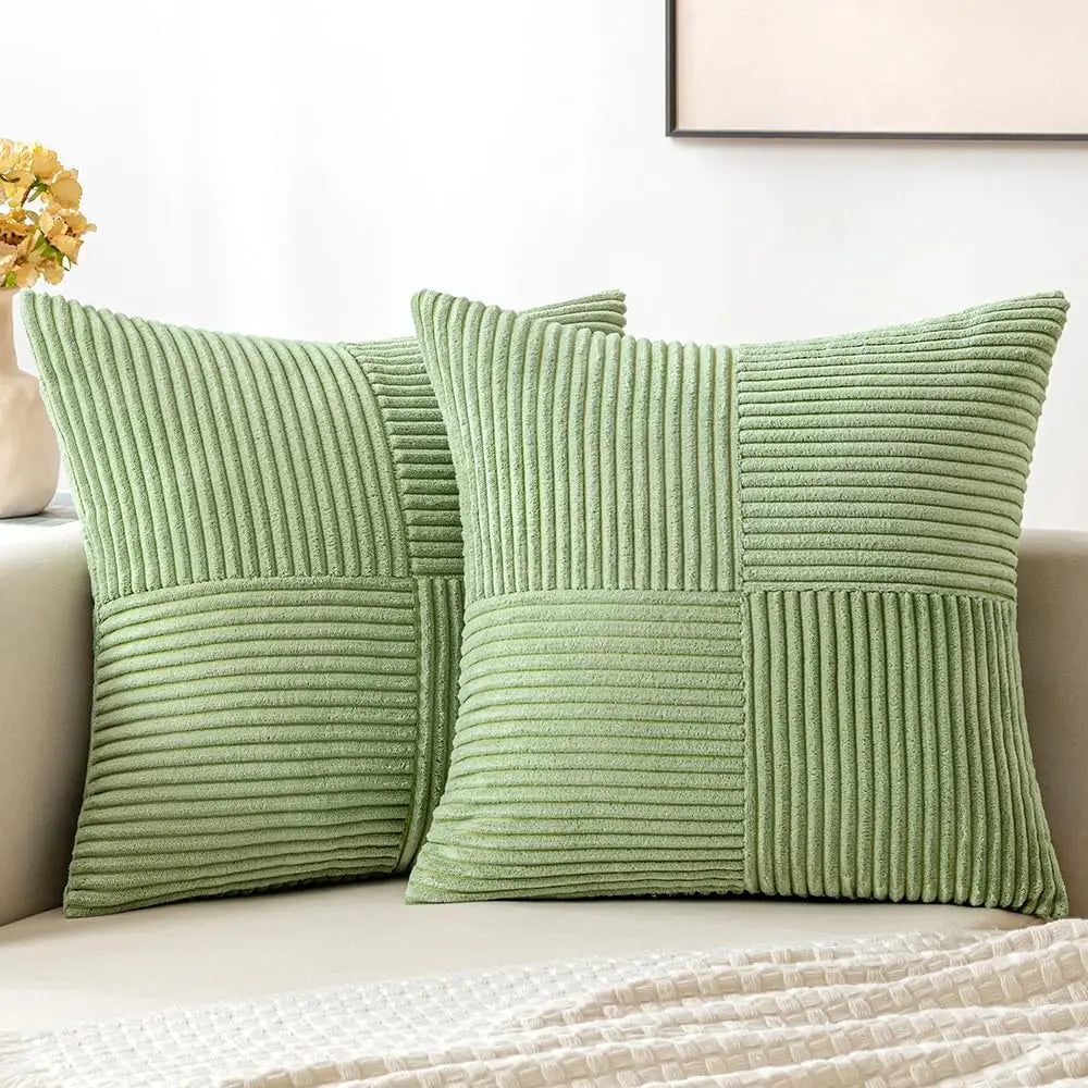 Striped Corduroy Throw Pillow Cover