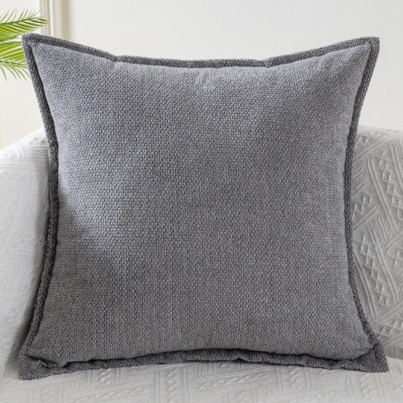 Solid Fabric Throw Pillow Cover — styling detail