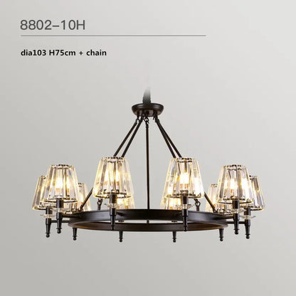 Matte Black Crystal Chandelier