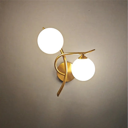 glass wall sconce, front view on white background