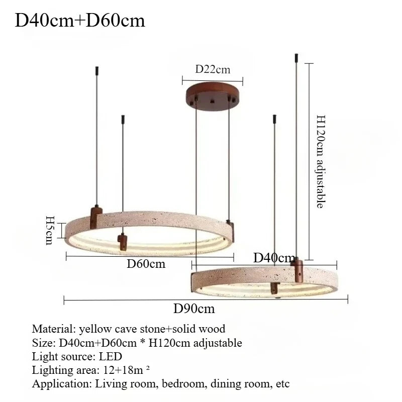 Travertine Ring LED Pendant Light