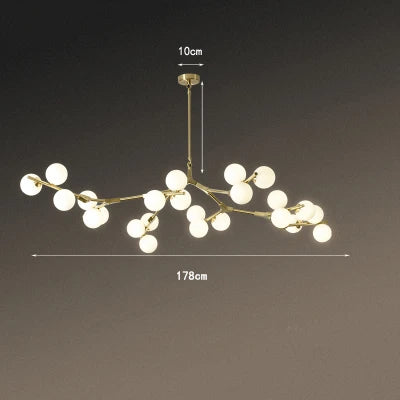 Branch chandelier with a long 31.5 in (80 cm) hanging rod