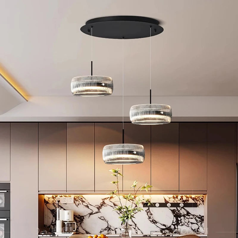 Glass Stone Linear Chandelier
