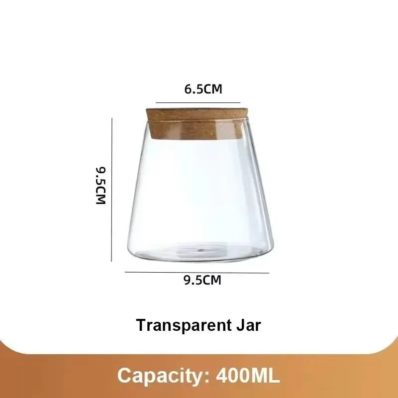 Self-watering glass planter on home desk with leafy green plants growing