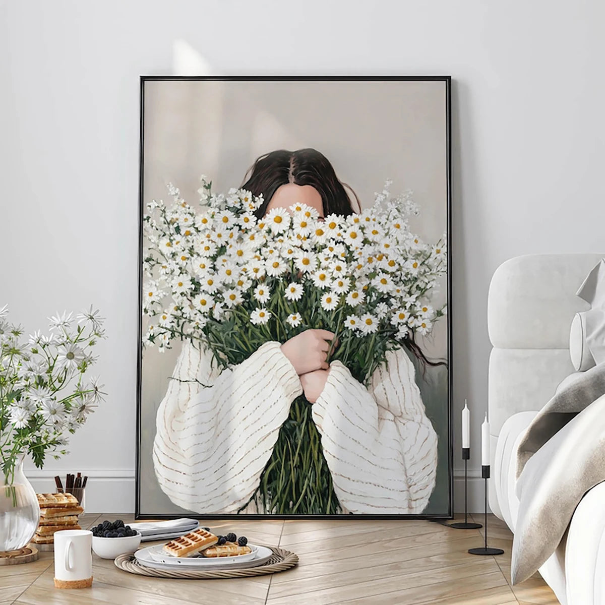 Japandi Abstract Female Portrait Canvas Wall Art