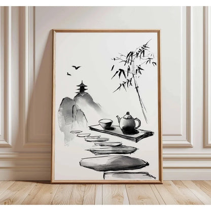 Japanese Botanical Tree Illustration Canvas Wall Art