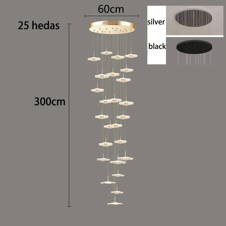 Acrylic diffuser rod detail on the ironware cascade chandelier
