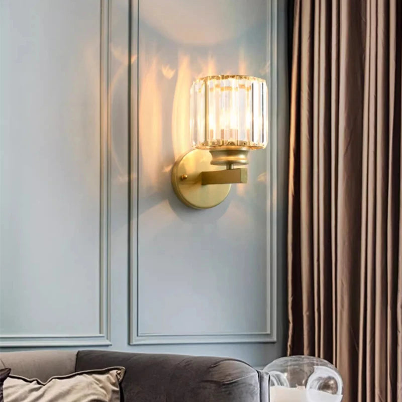 crystal wall sconce, side profile showing mounting depth