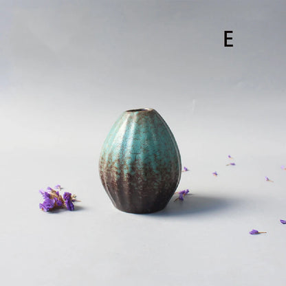 Japanese Black Ceramic Bud Vase