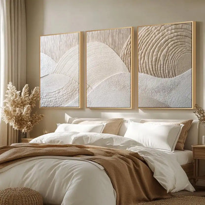 Japandi Nature Abstract Triptych 3-Piece Canvas Set