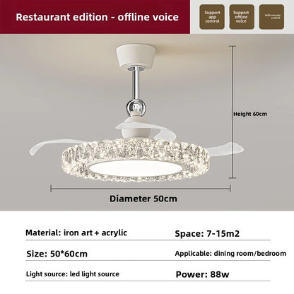 Black ironwork and acrylic chandelier for a bedroom ceiling light