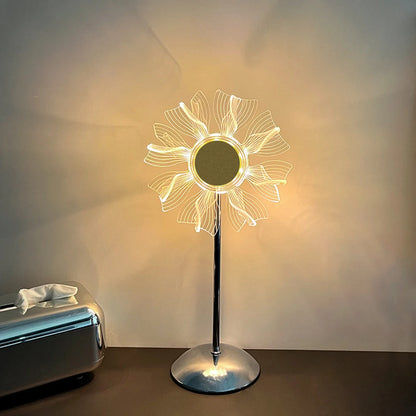 Heart style LED projection lamp creating pink light pattern on ceiling