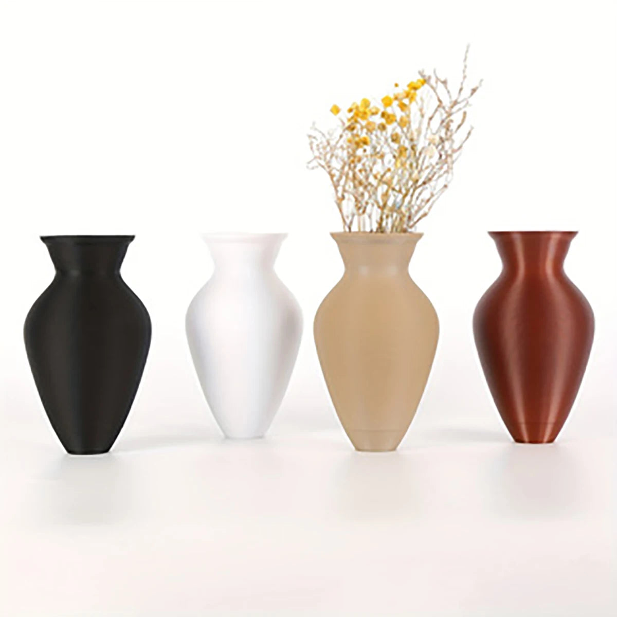 Retro wall mounted vase art style dried flower arrangement display