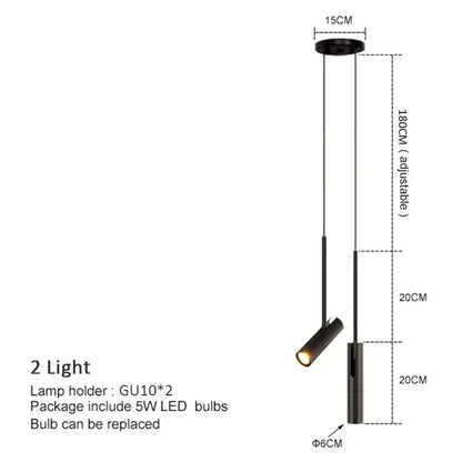 Single head spot chandelier in aluminium, wired for 90 to 260V