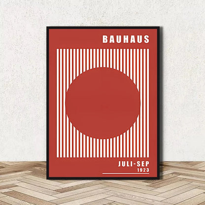 Abstract Bauhaus Geometric Line Art Canvas Wall Art