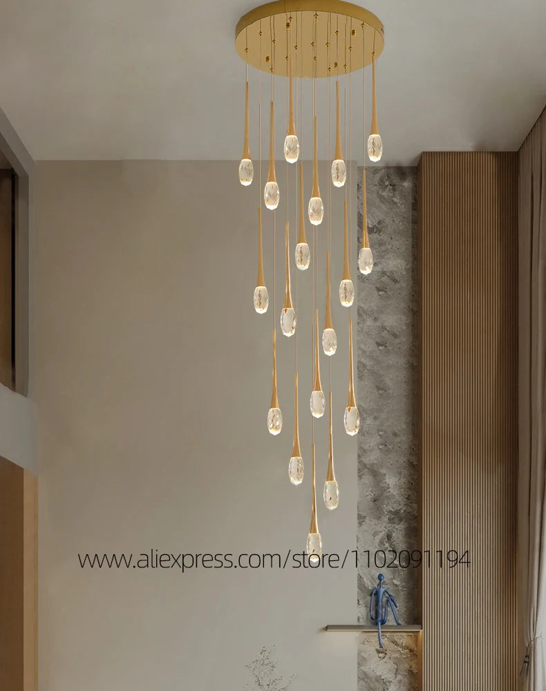 Six head crystal rod chandelier, 11.8 by 78.7 inches, with included G4 LEDs