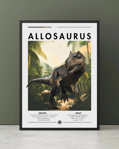 Dinosaur Spinosaurus Prehistoric Canvas Wall Art Poster