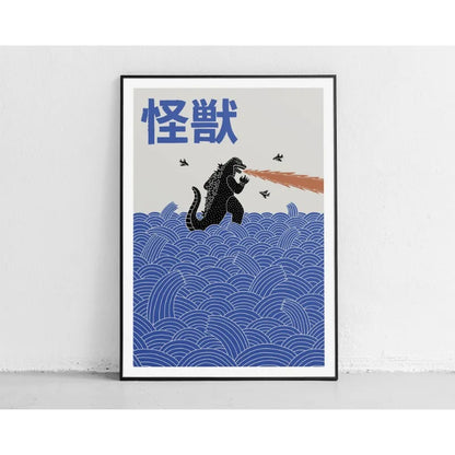 Japanese contemporary tokyo street art canvas print — canvas print surface detail