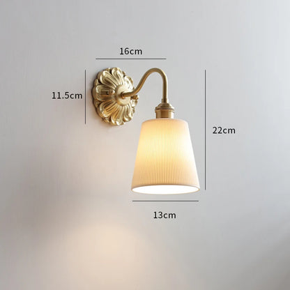 Copper Ceramic LED Bathroom Wall Sconce