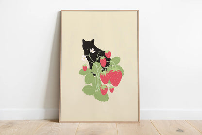 Sleepy Kitten Minimalist Canvas Wall Art Print