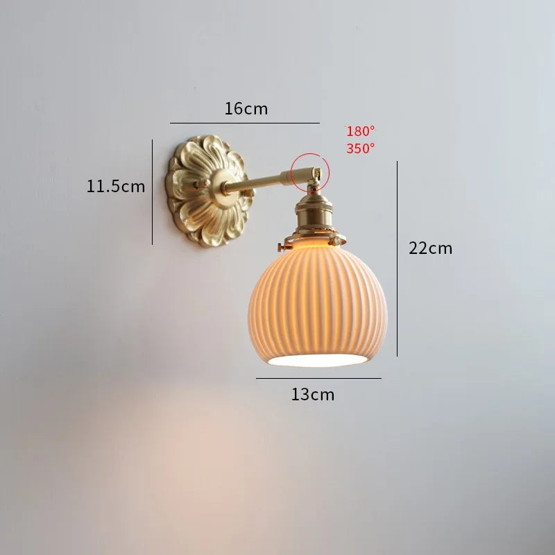 Copper Ceramic LED Bathroom Wall Sconce