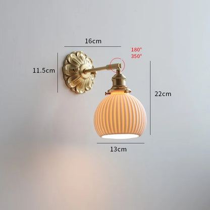 Copper Ceramic LED Bathroom Wall Sconce